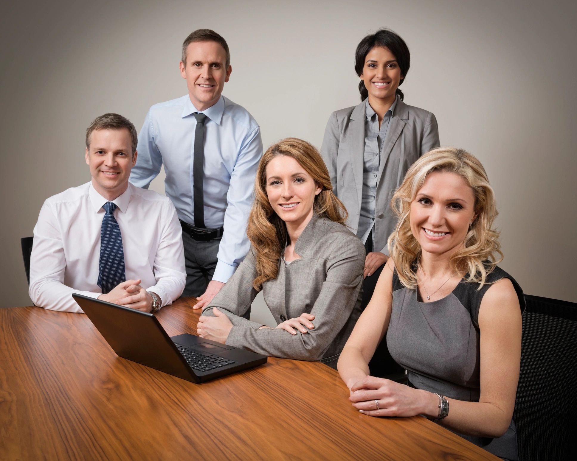 Professional finance team portrait in office